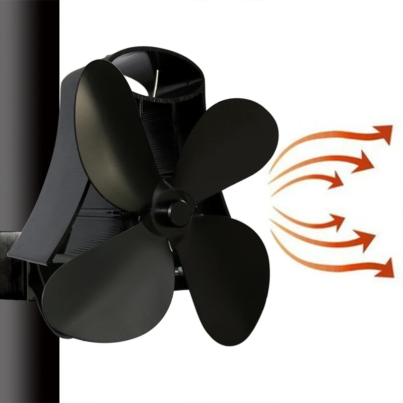 Online shopping Logo available YL-105 4-Blade Aluminum Heat Powered Fireplace Stove Fan