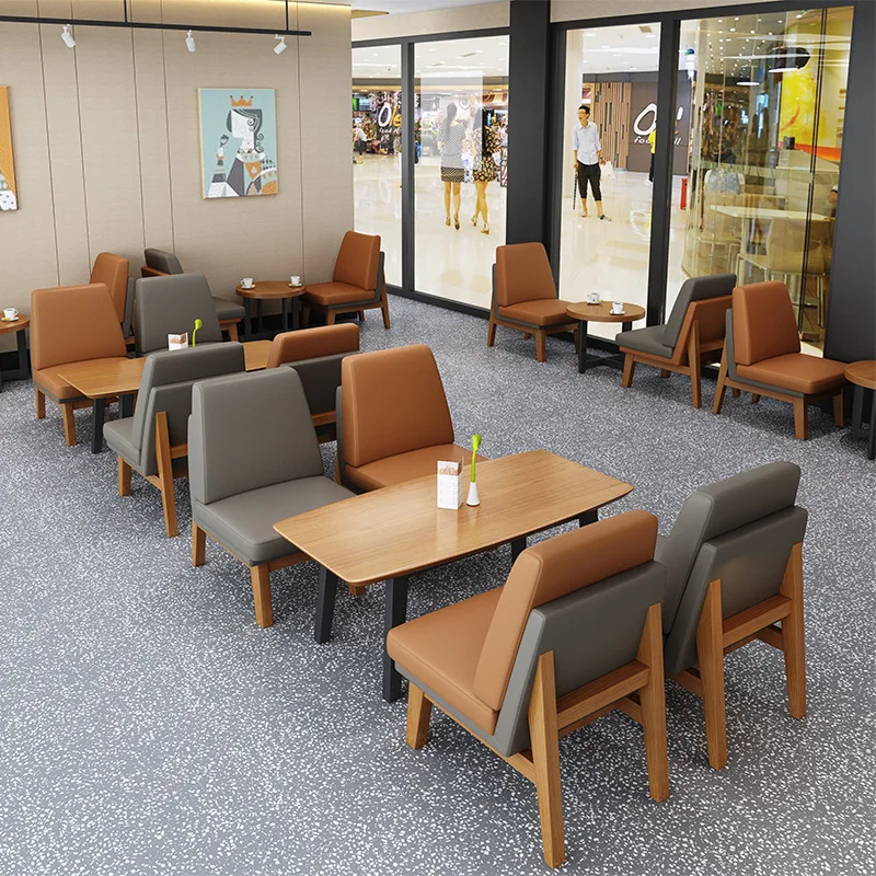 Dreamhause Simple Nordic Solid Wood Restaurant Cafe Shop Sofa Chair Table Set Dining Chair