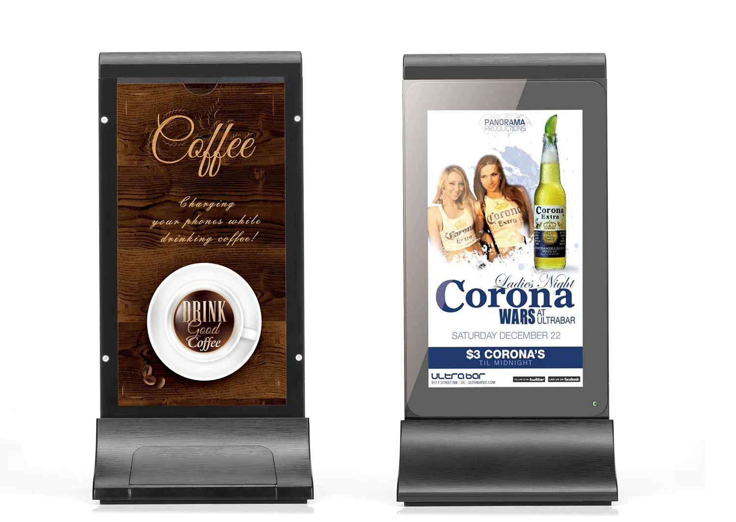 FYD-835G Cheap 7 Inch Table Advertising Screen with Menu Power Bank 20800mAh