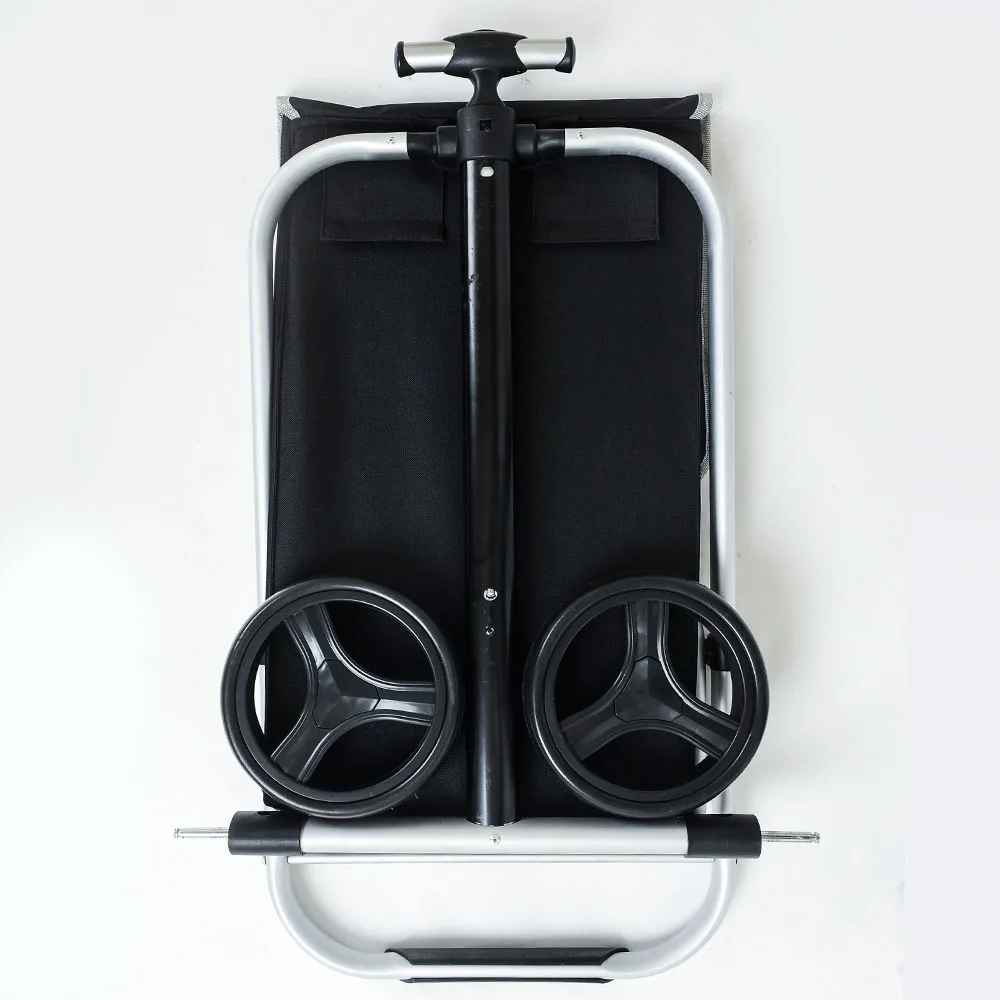 New Fashion Light  wheeled detachable folding retractable Aluminium supermarket collapsible wheeled shopping trolley bag