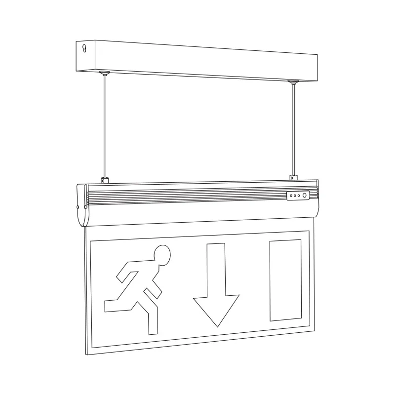 2024 cheap price Ni-cd battery charging exit sign lamp emergency ceiling light 110V
