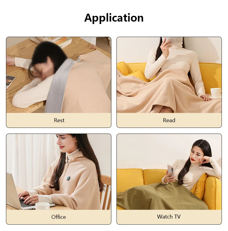 Office Use Wireless Creative USB Warm-up Wearable Electric Heating Blanket elektrisch deken Portable Heating Shawl