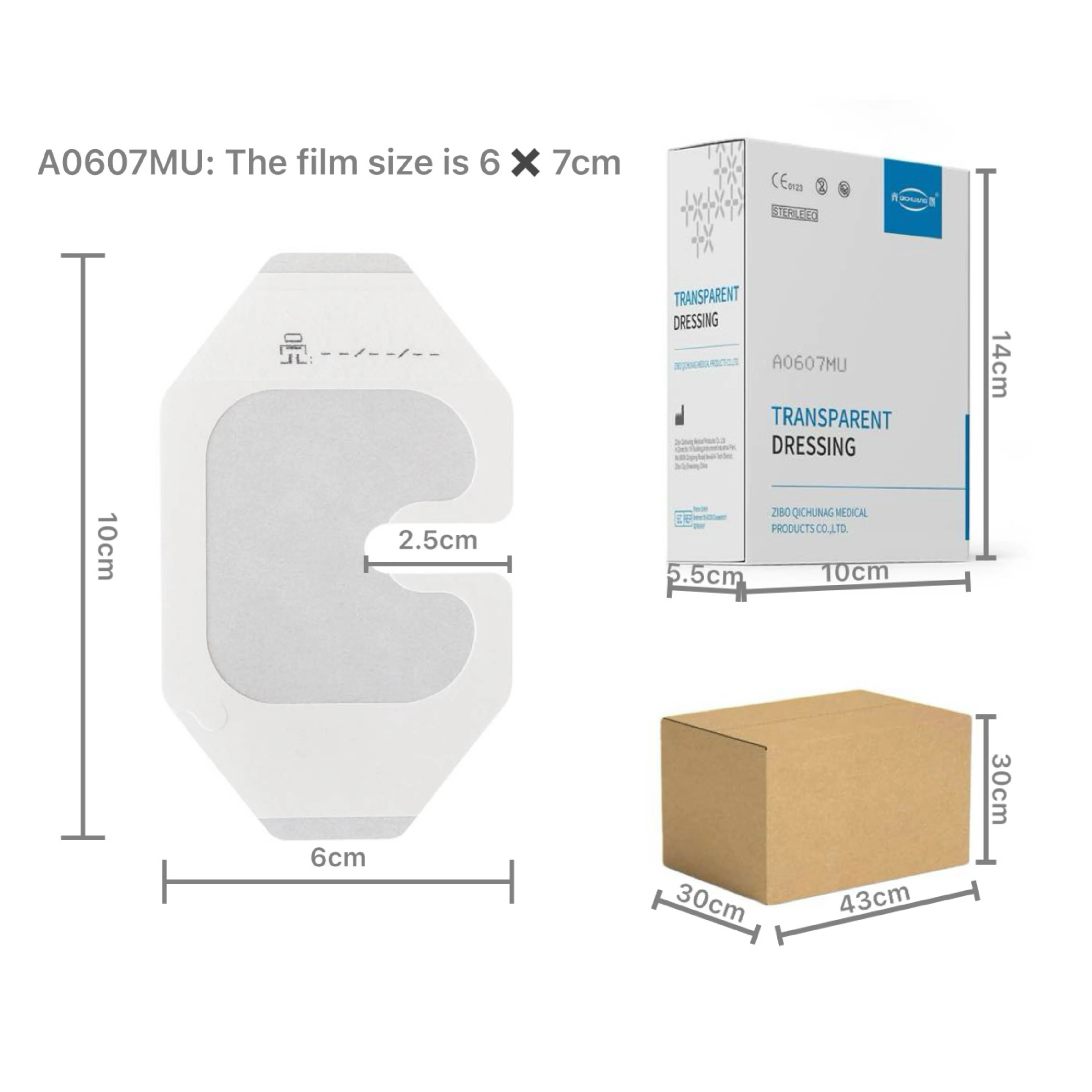 Medical I.V. Cannula Dressings with U shape Cut Sterile Transparent Breathable Waterproof PU Film Wound dressing Adhesive Patch