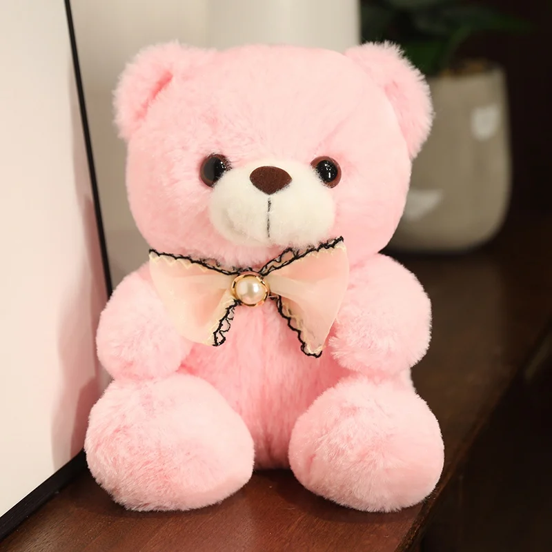20cm Super Soft Adorable Colorful Small Teddy Bear Sitting Bear with Bow