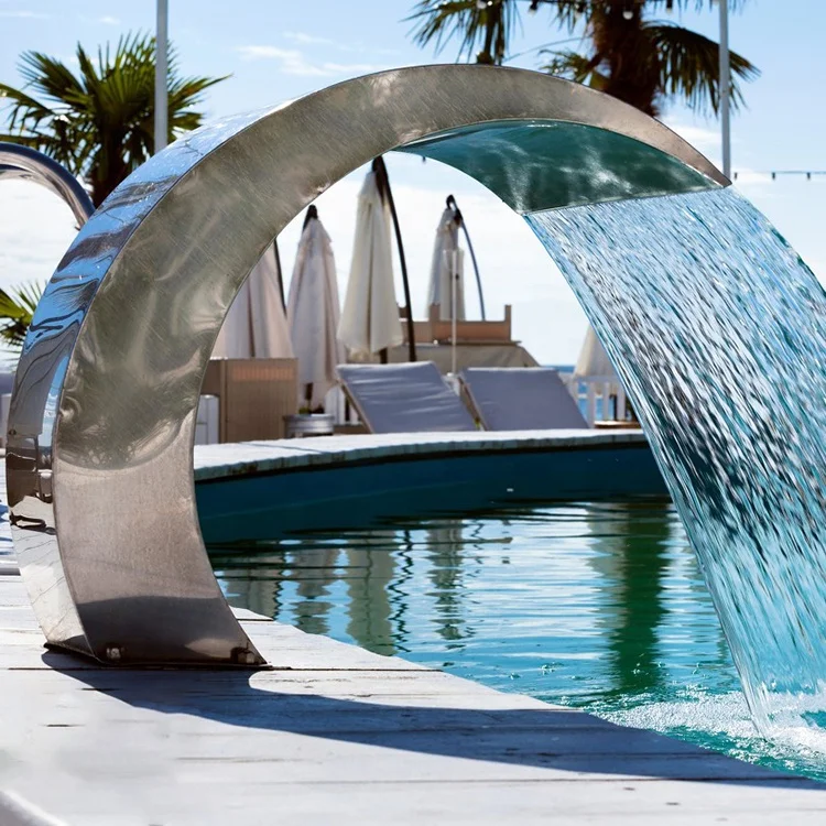 Factory Customized Stainless Steel Swimming Pool Waterfall Wholesale For Spa Pool Water Blade Cascade