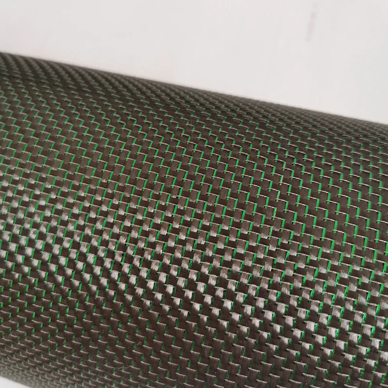 3K Carbon Fiber Cloth Green And Silver Cloth Plain Car Modification Can Be Cut Fiber Products DIY Coating