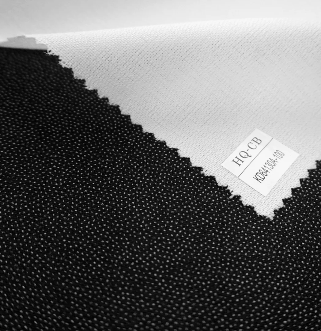 New woven fusible interlining for dress suit  clothes  fabrics white black
