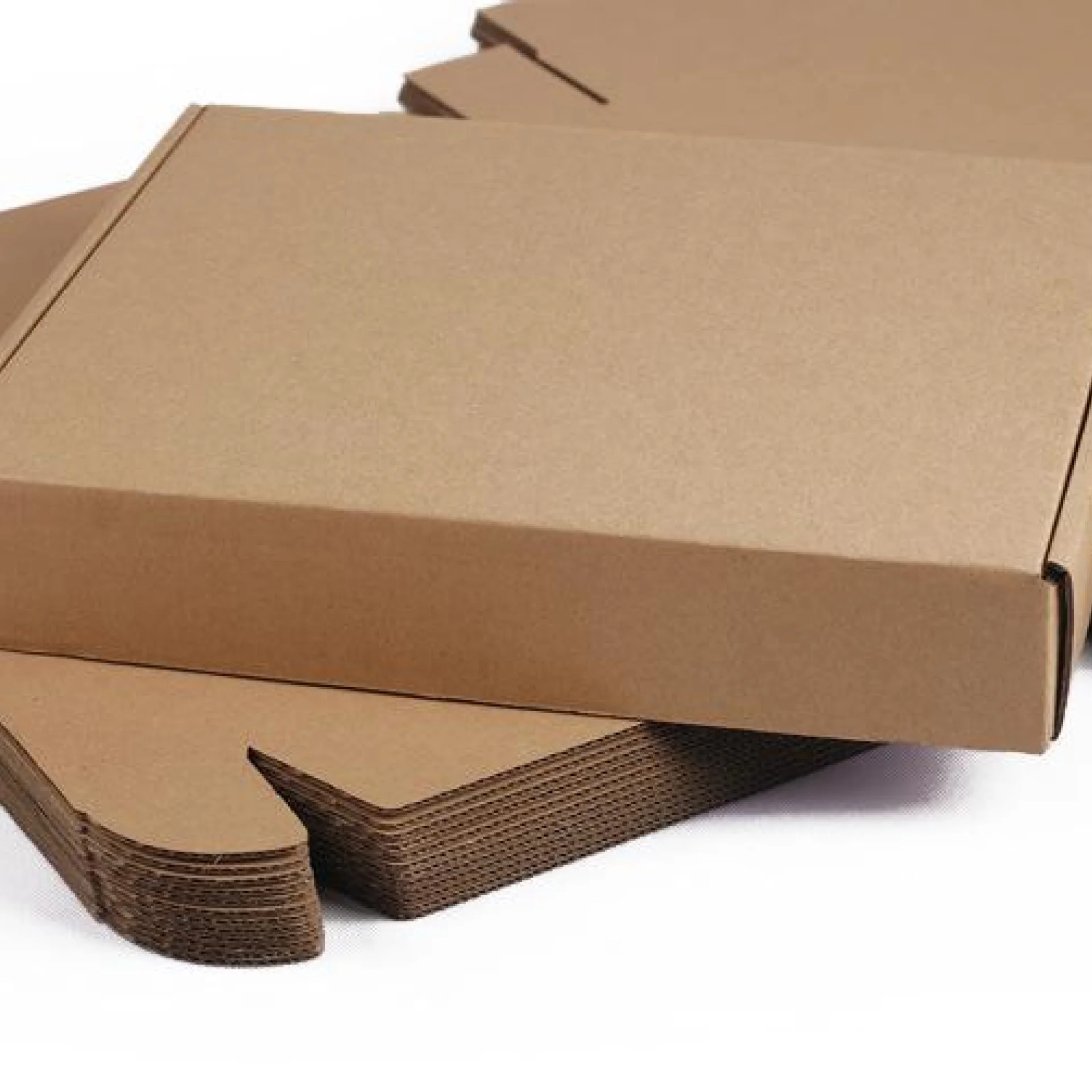 In Stock Low Moq Square Biodegradable Colored Flat Kraft Shoe Corrugated Mailer Paper Packaging Cardboard Shipping Box