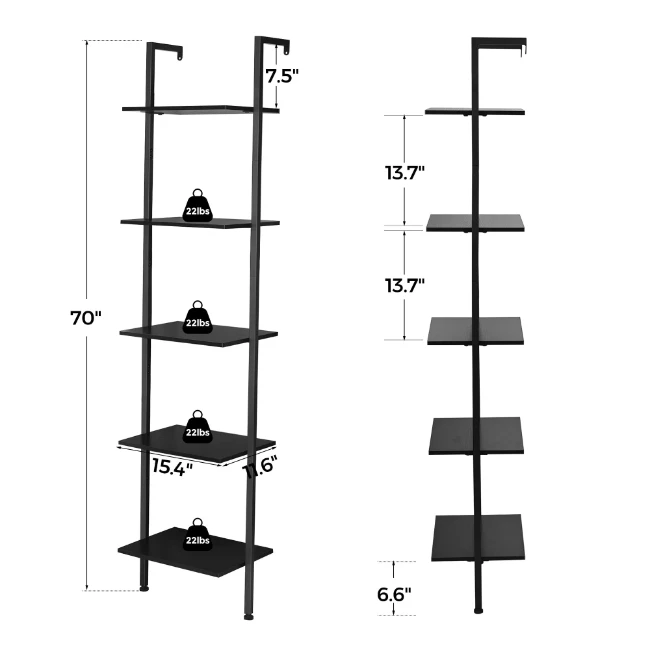 SAMKAI TJ-8 ladder shelf Easy Assemble Glass Storage Organizer for Living Room Manufacturer Customized Wholesale Panel Furniture