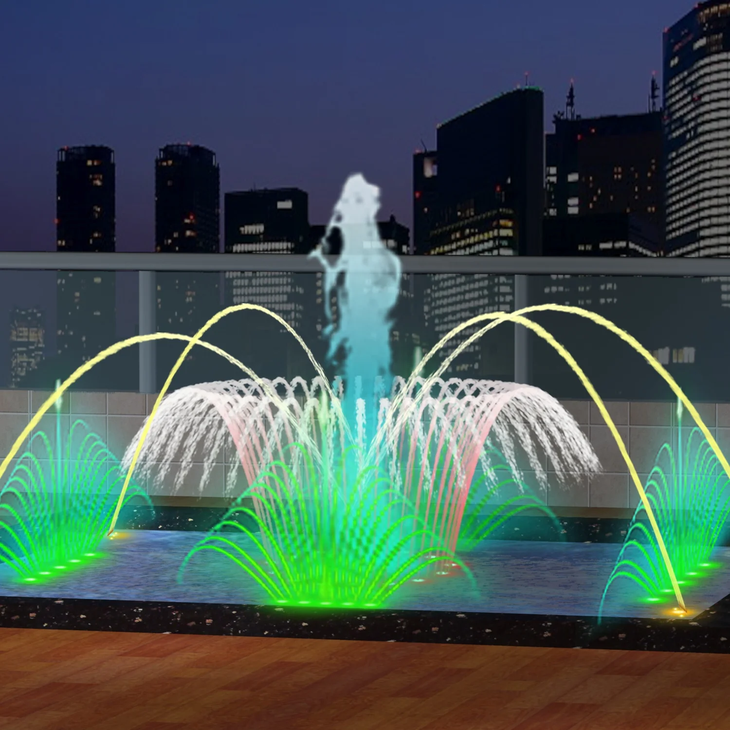 Outdoor Laminar Jet Music Water Fountains Jumping Cutting Fountain Jet