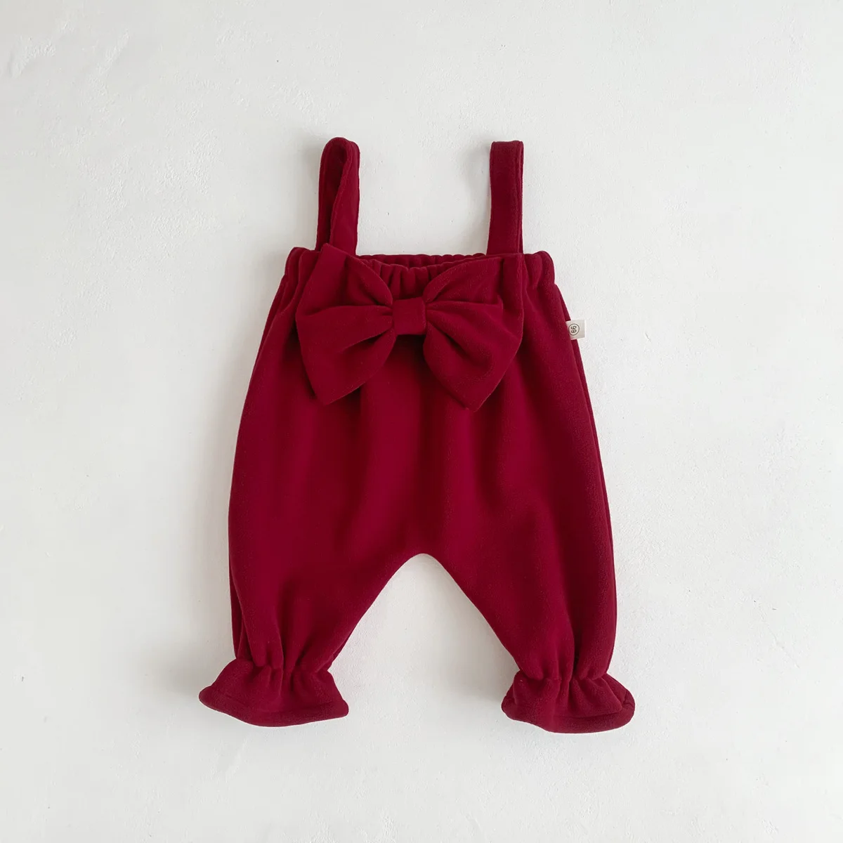 Baby Girls clothes autumn and winter red bow princess overalls baby girls cute new year greeting clothes