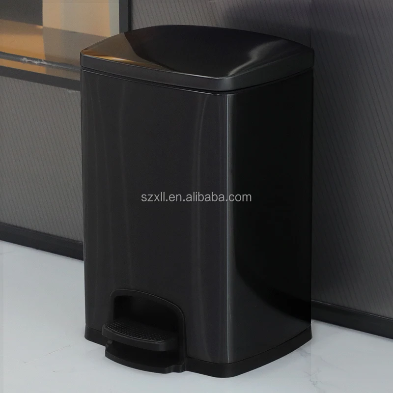 20 litre dark grey anti fingerprint metal pedal stainless steel trash bin hotel bedroom bathroom foot step waste bin with lid