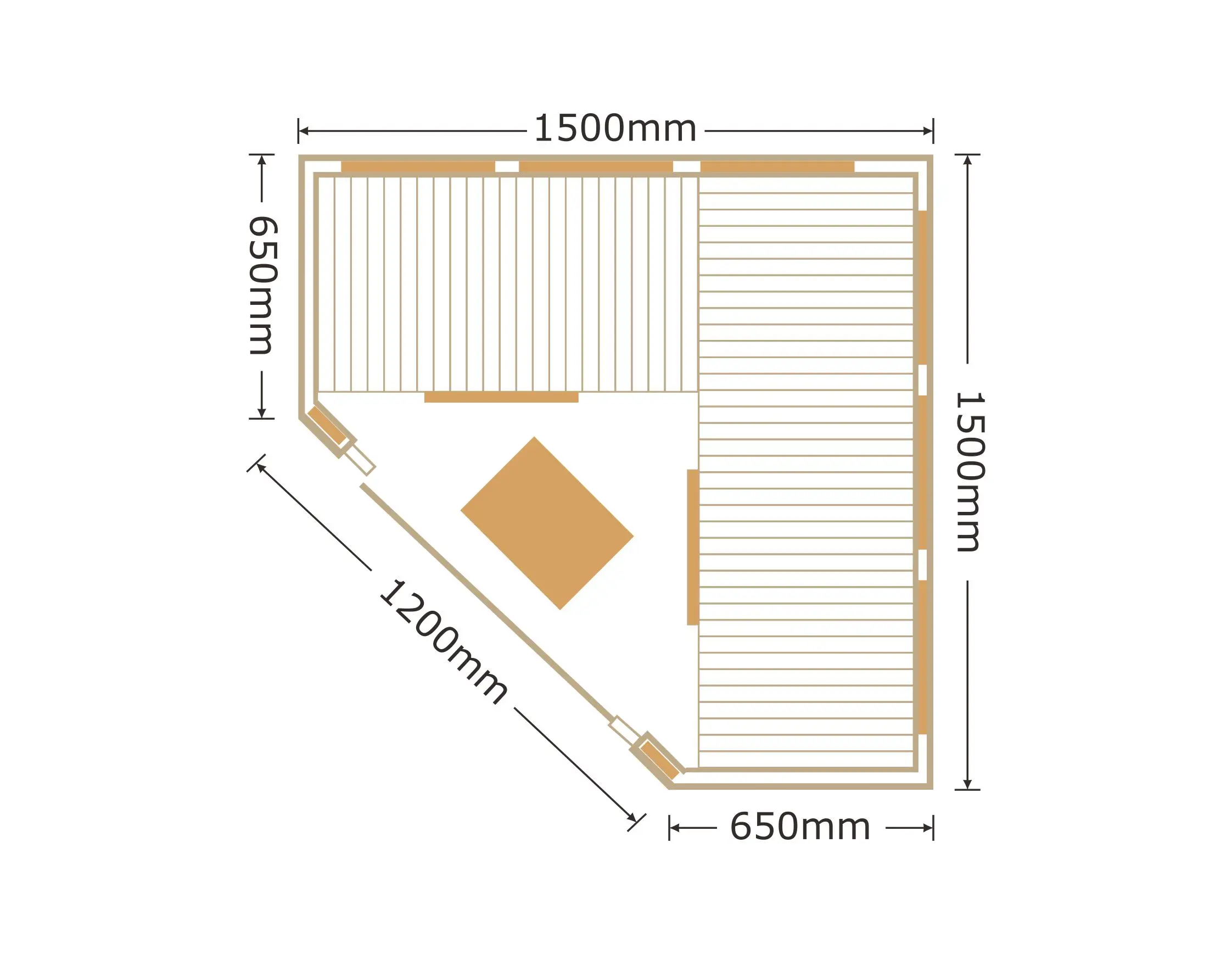 2019 New design carbon heater corner dry saunas infrared sauna therapy