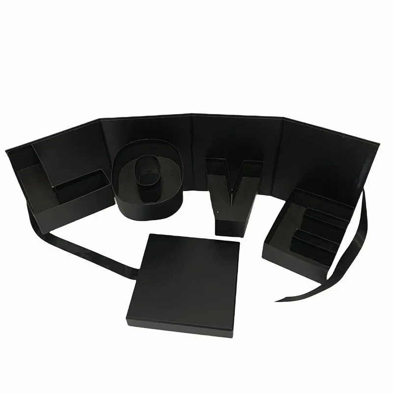 Revolving Gift Box LOVE monogram  Flower Box with Hand gift box