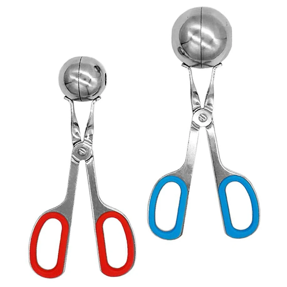 Stainless Steel Meat Baller Tongs None-Stick Meat Ballers with Anti-Slip Handles Cookie Dough Scoop for Kitchen
