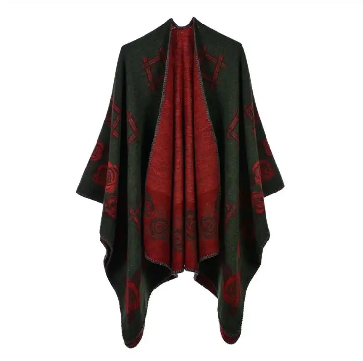 Леди мгновенный накидка для женщин Зимняя шаль Новый дизайн пончо вышивка шали пашмины