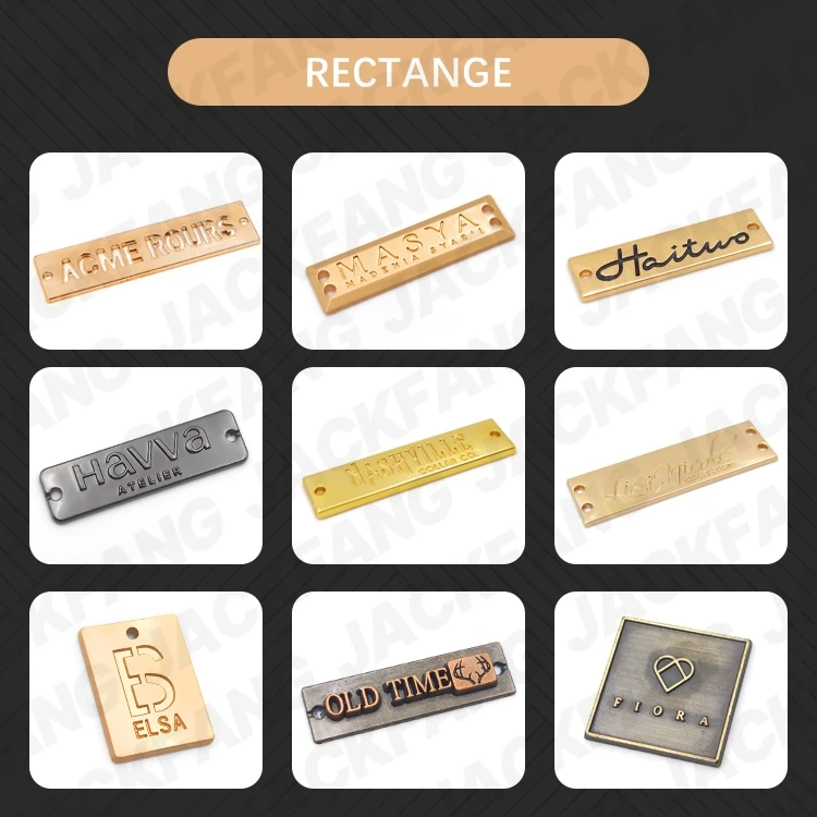 Garment accessories clothing bag hat Shoe scarves embossed custom branding tags metal label logo round blank metal plate