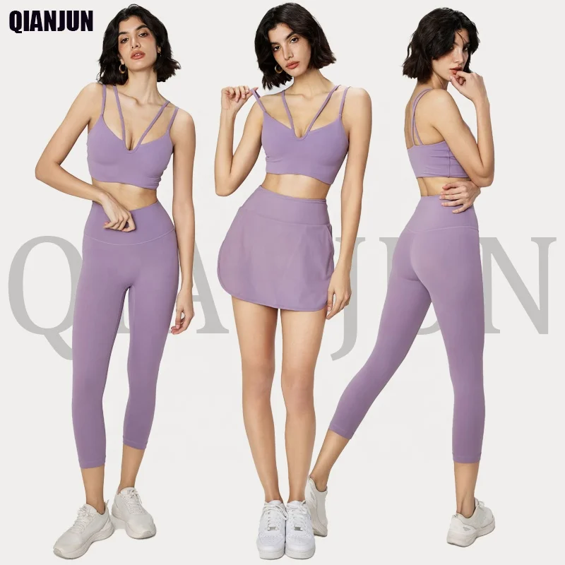 New Arrival Seamless High Waist Leggings Beauty Back Sexy Bra 2 Piece Yoga Gym Suit Set Women Fitness Sports Wear Clothes