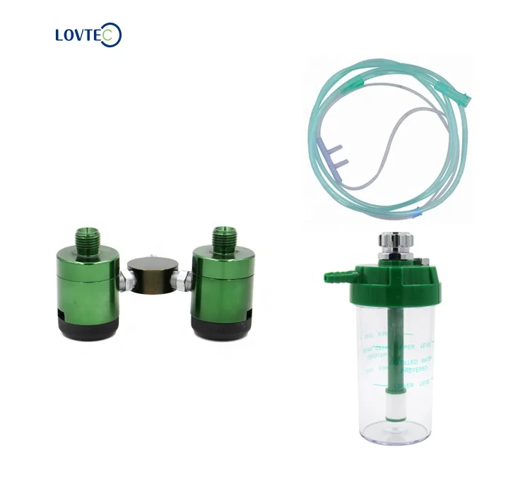 Lovtec Hot Selling hospital use click style medical oxygen  flowmeter Oxygen Thermal Gas Flow Meter with humidifier