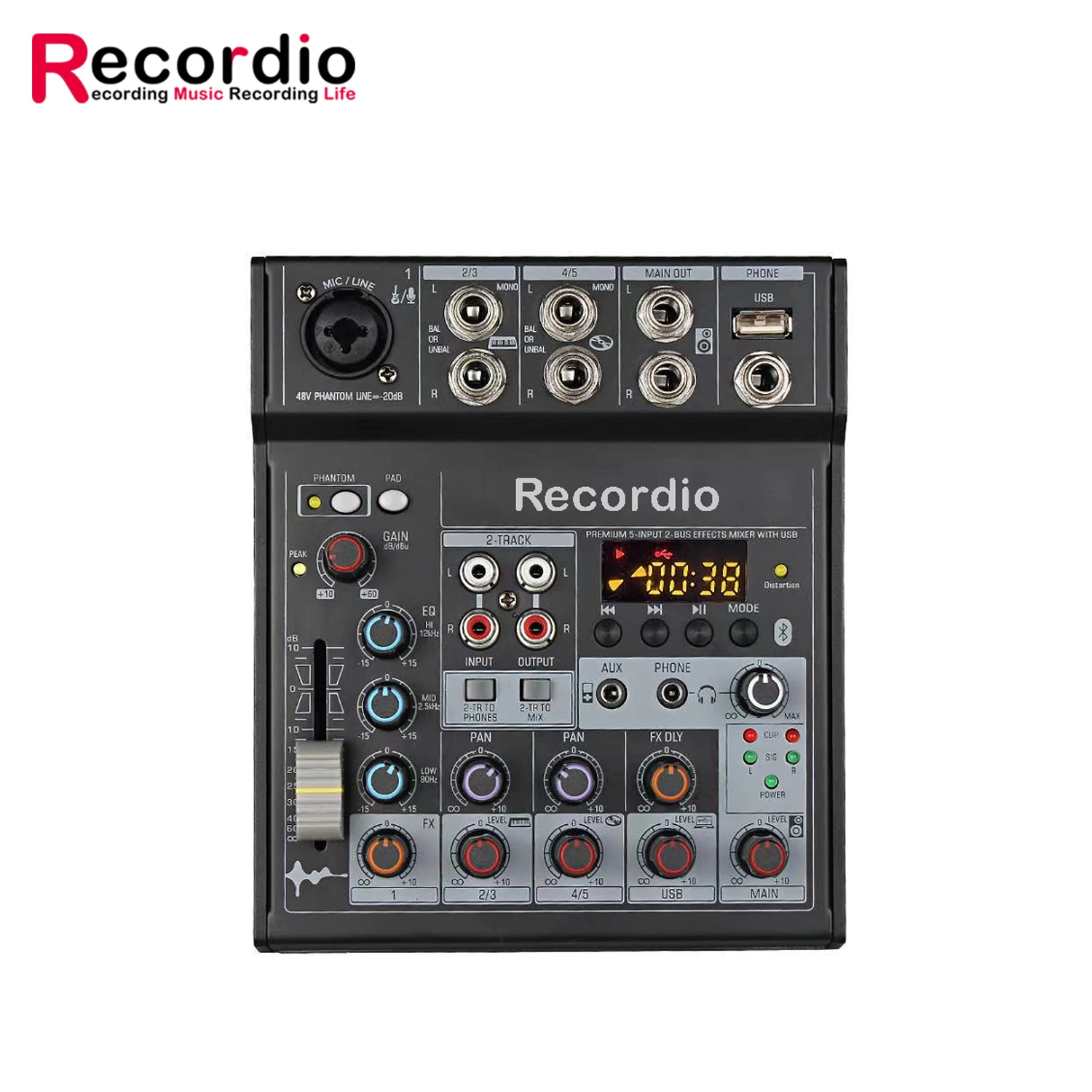 GAX-TG502 Outdoor Sound System 4 Channel BT Integrated Mixer DJ Controller For Podcasters Musicians