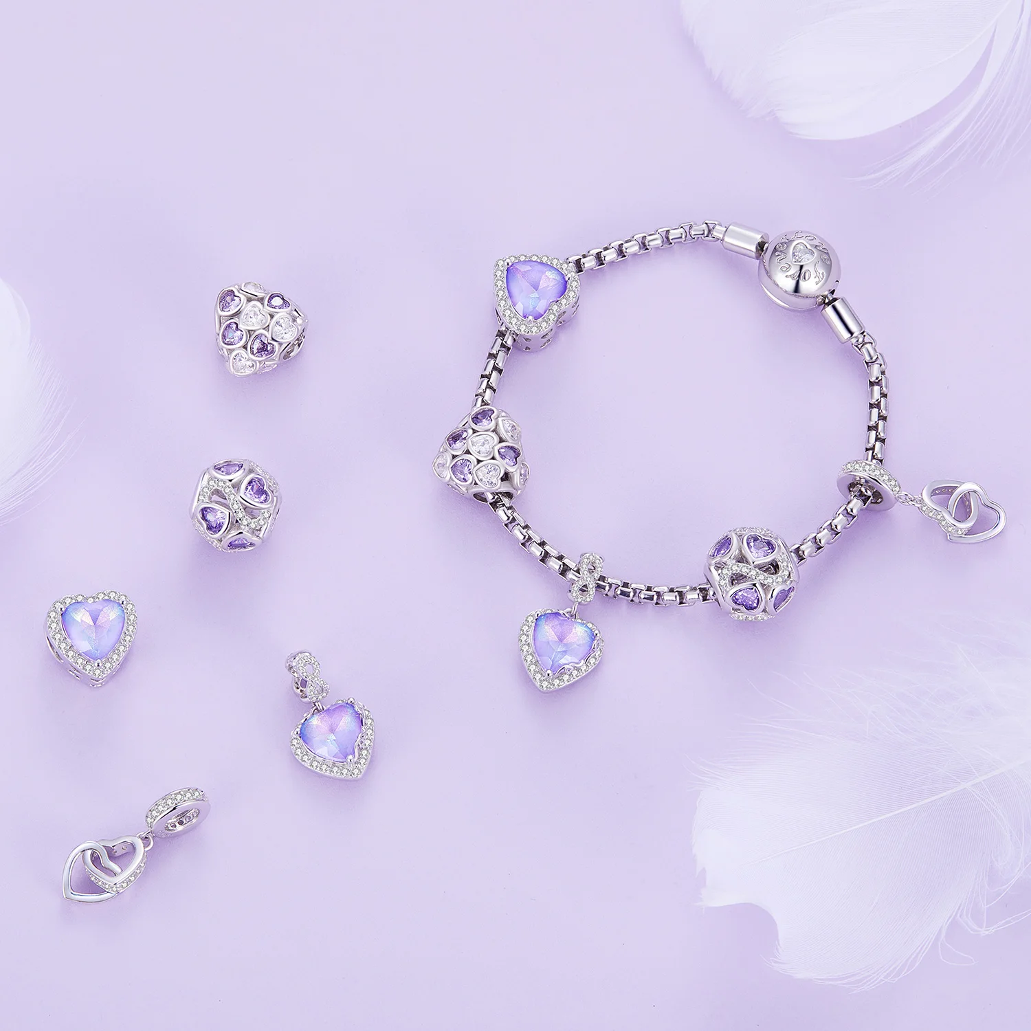 The new s925 sterling silver love infinite basic bracelet simple and personalized lettering can be worn alone beaded bracelet