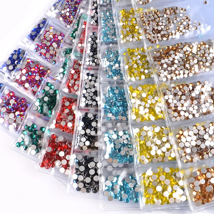 Высокое качество SS4-SS12 смеси супер блестящий дизайн ногтей стразы горячей фиксации, плоская задняя часть, горный хрусталь, камень для дизайна ногтей, с украшением в виде кристаллов