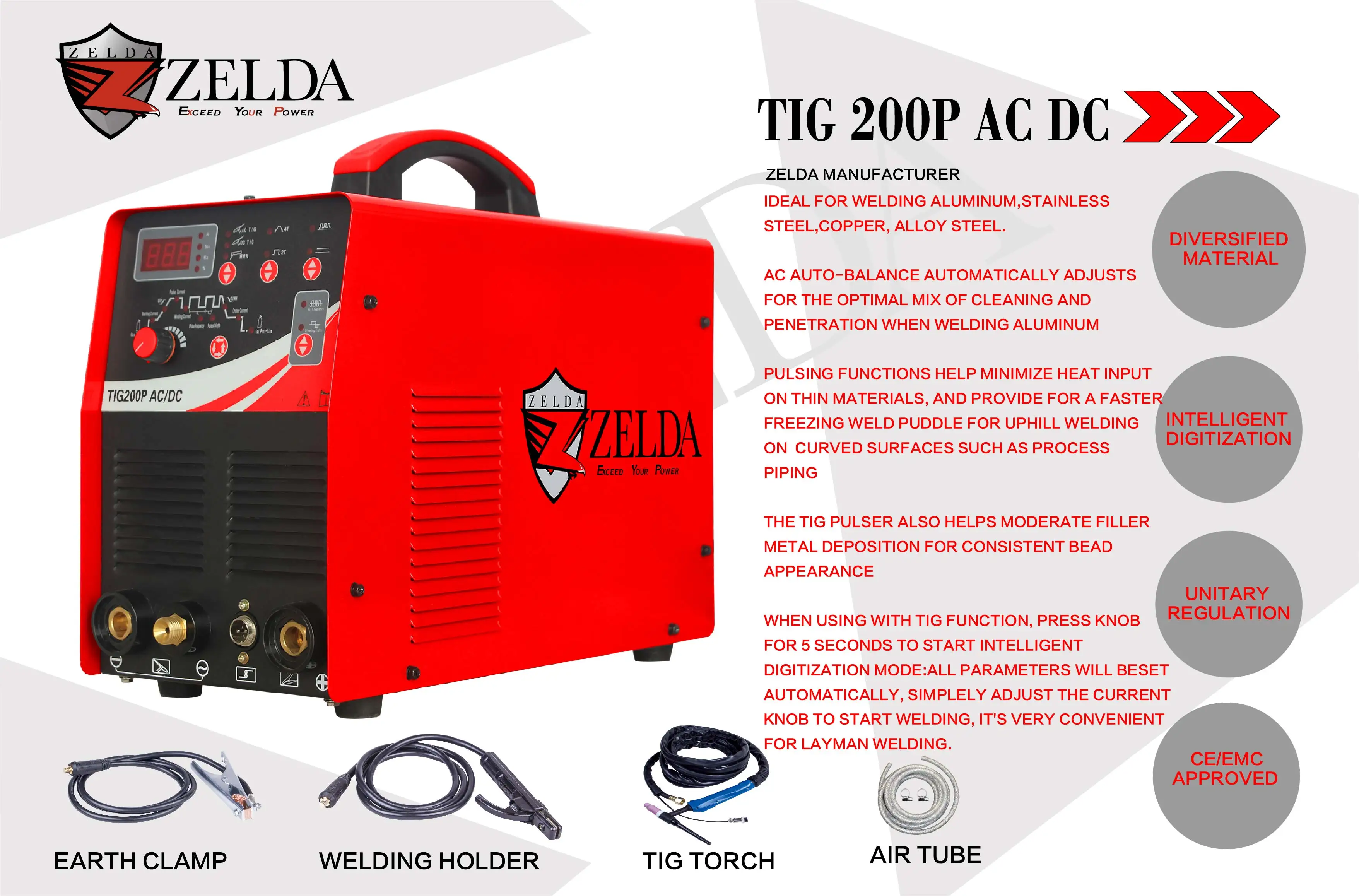 Popular tig welder ac dc aluminum expert 2T/4T function inverter welding machine
