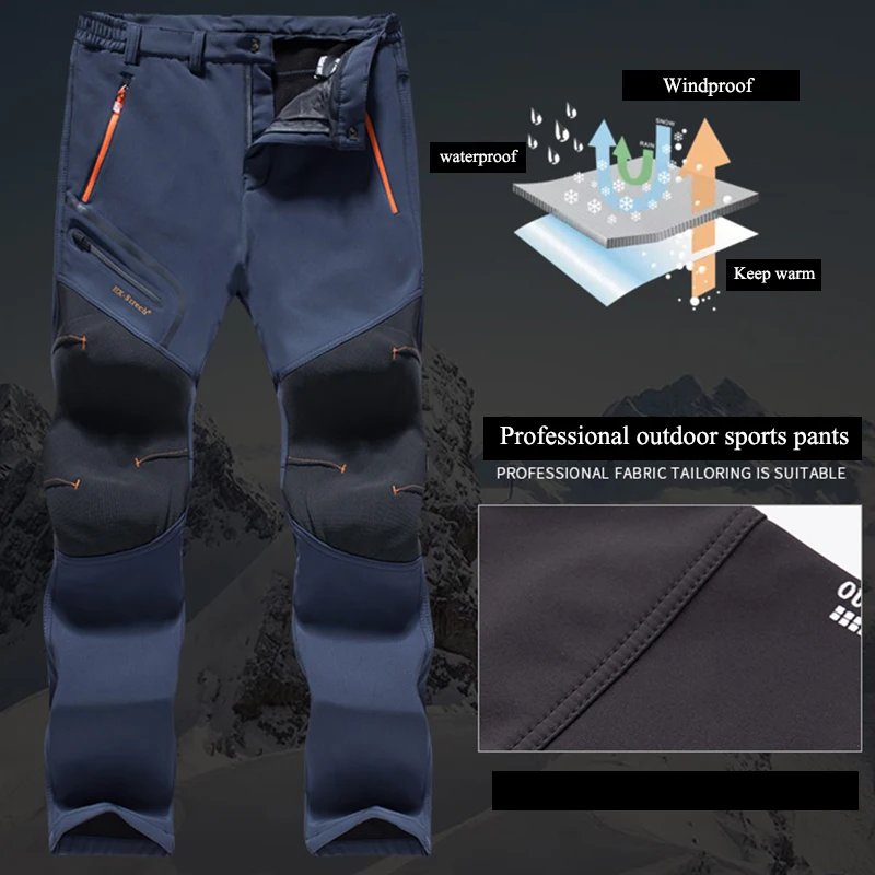 LH Men Waterproof Rib Stop Tactical Pants Hiking Fans Combat Pant Outdoor Hiking Hunting Multi Pockets Cargo Worker Pant