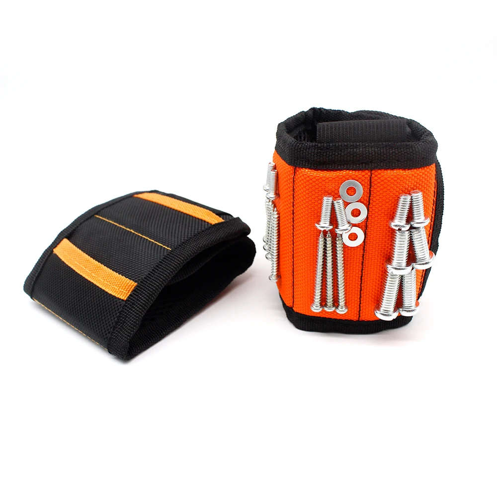 China Tools Wholesale 16 Magnets Two Pockets Magnetic Wristband For Holding Screws Nails Tools