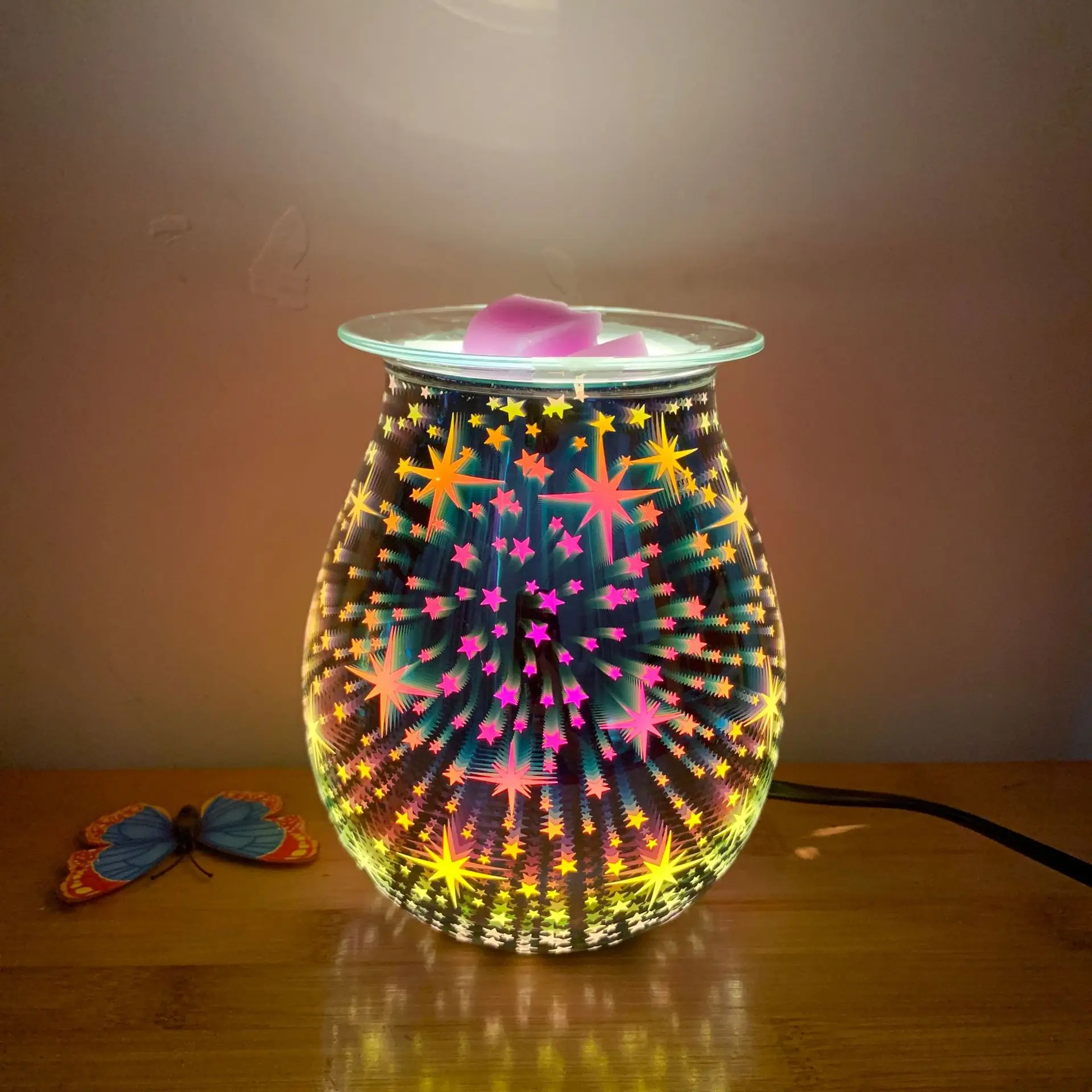 
Home Office Bedroom Living Room Gifts & Decor 3D Glass Electric Wax Melt Warmer Wax Burner Melter Fragrance Warmer 