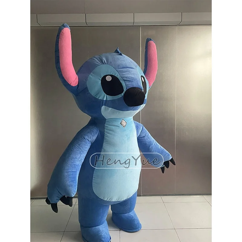 Hengyue Cartoon Character Inflatable Stitch Mascot Costumes for Adults Shopping Mall Party Decor Giant Walking Animal Costumes