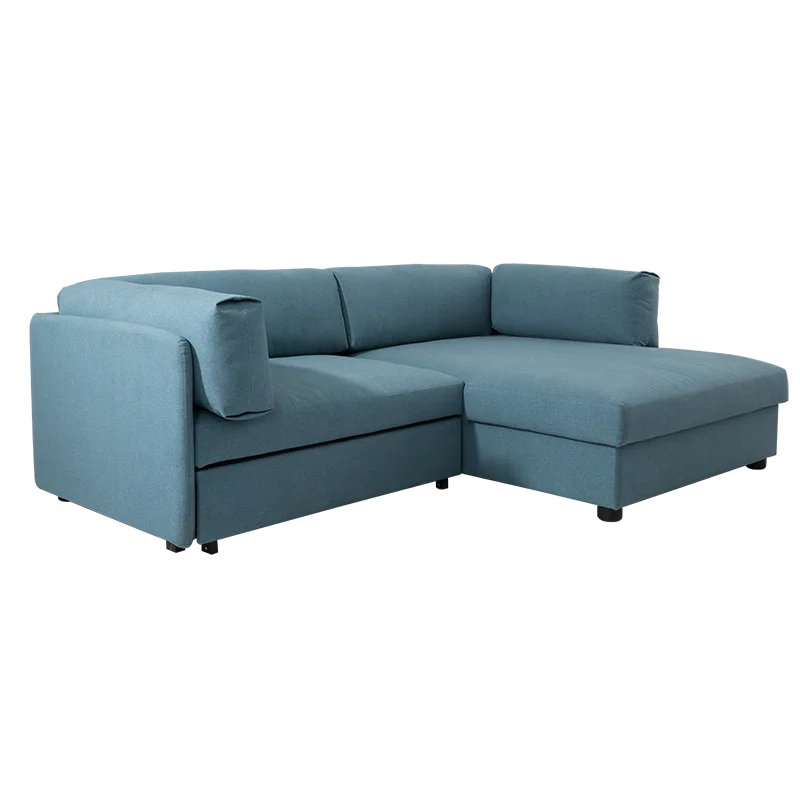 Living Room Pull Out Sleeper Bed Fabric Corner 3 seater Sectional Sofa