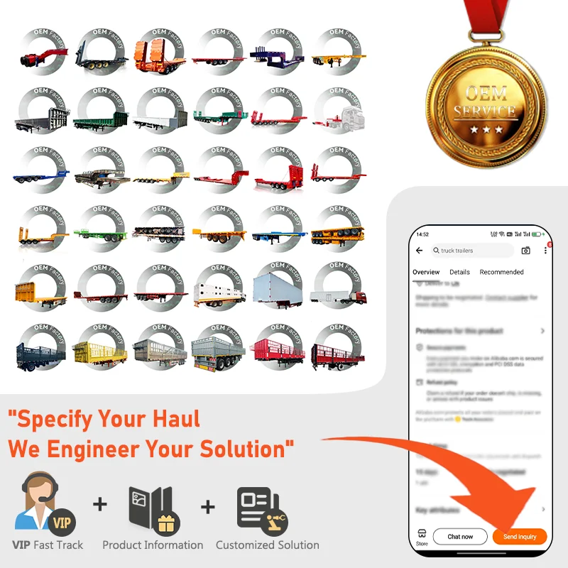 High Quality 2 3 4 Axle Hydraulic Gooseneck Low Bed Semi Trailer 70 80 90 Ton For Heavy Machinery Truck Trailers