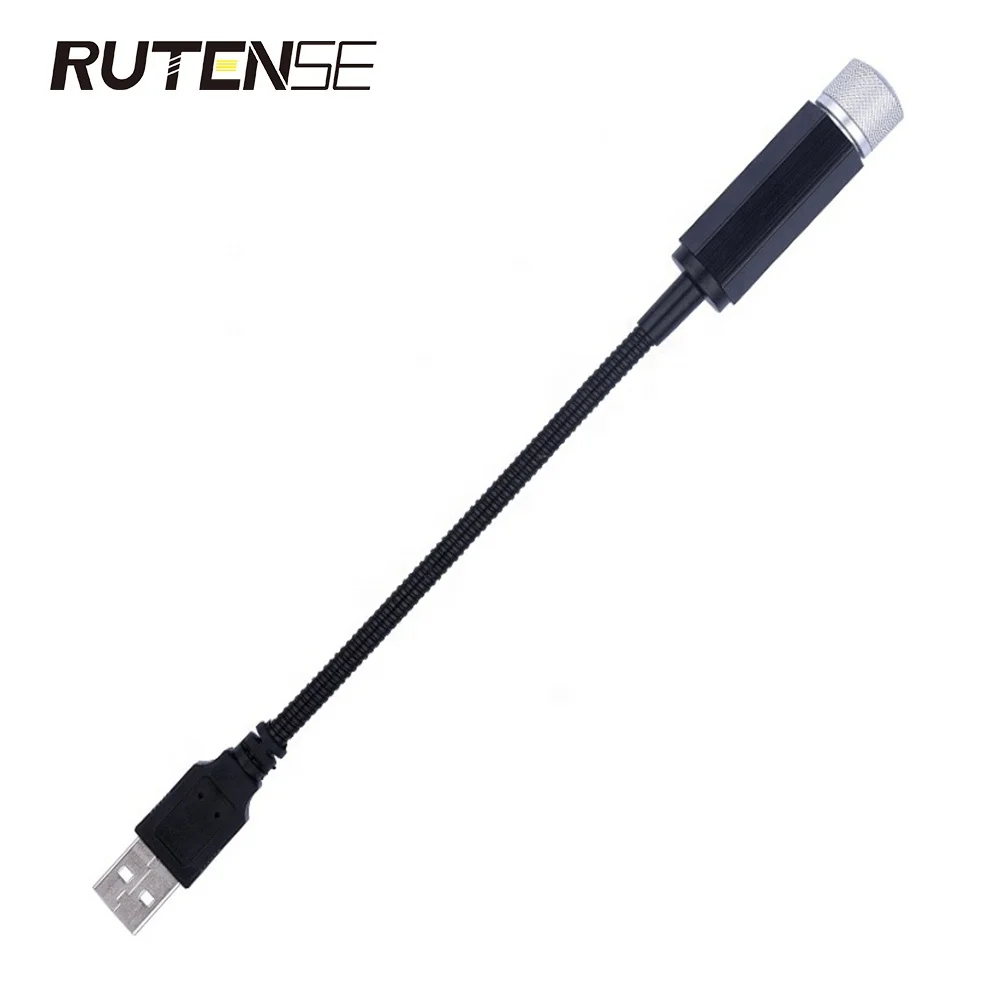 RUTENSE Universal USB LED Star Projector Neon Atmosphere Ambient Lamp Car Roof Interior Light laser