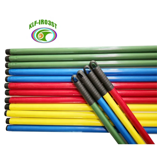Powder pvc covered metal iron broom mop handle Italian American Greek Germany thread length 90cm~150cm thickness 0.19mm~0.6mm