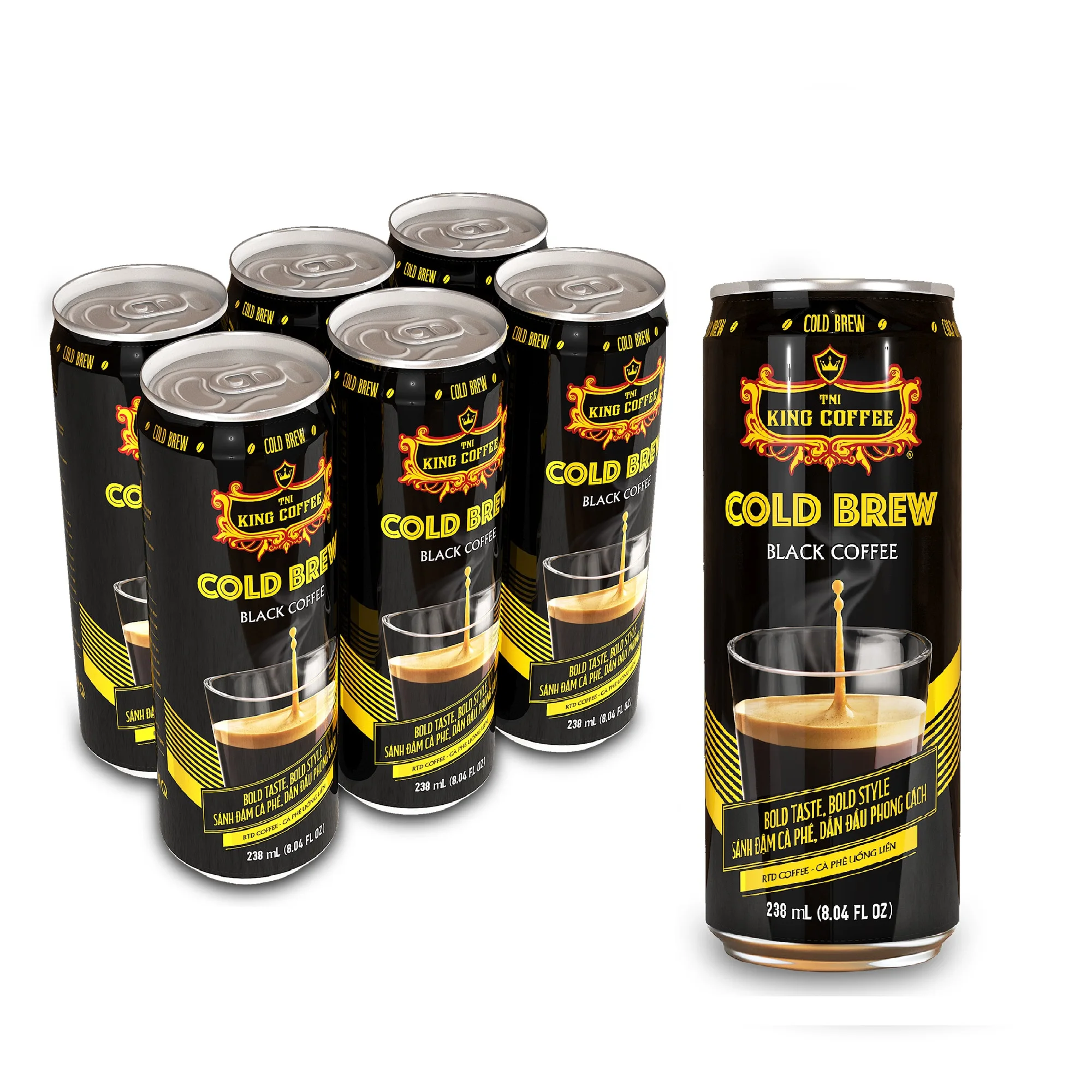 KING COFFEE-(готовый к использованию) 238 мл, холодный черный кофе, вьетнамский энергетический напиток