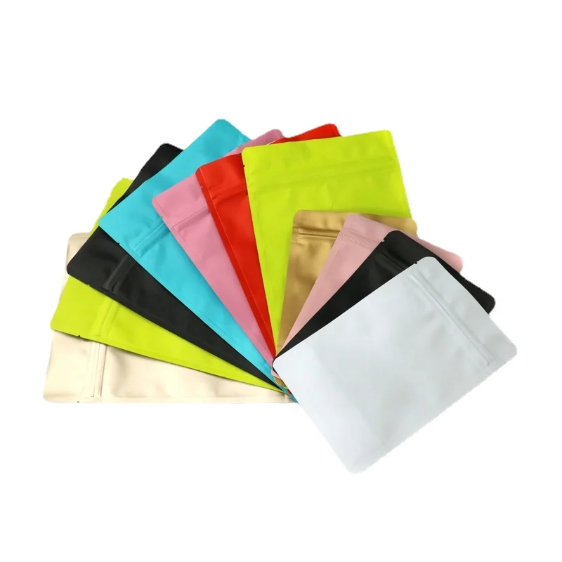 Custom print resealable matte black pink aluminum foil zip lock  sealed stand up zipper pouch bag for food package