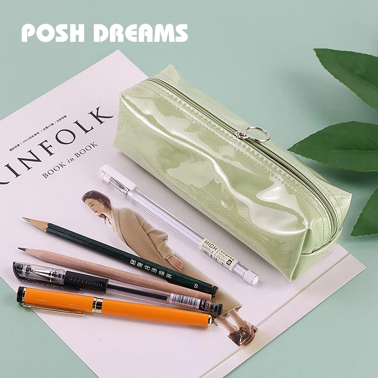 POSH DREAMS Fresh art TPU multifunctional zipper bag student stationery pencil case solid color