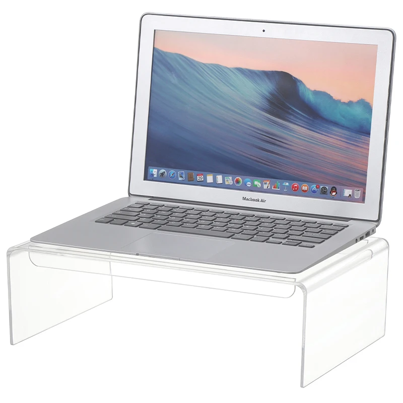 Transparent Computer Heightening Frame Acrylic Laptop Stand Acrylic Monitor Riser White Monitor Stand Acrylic Computer Stand