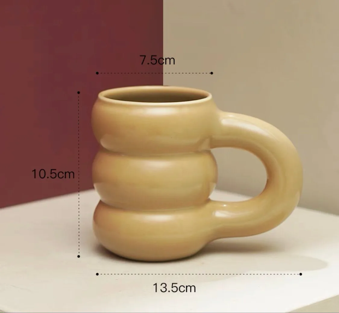 Nordic Ins Style Creative Tire Mug Coffee Ceramic Cute Coffee Mugs Wholesale Couple Simple Thick Handle Mugs