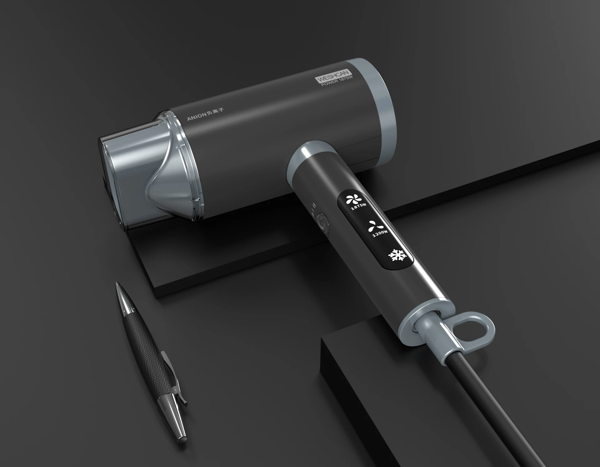 Weshcan Strong Wind Hair Dryer 1875W Double Layer Nozzle High Quality Material Hair Blow