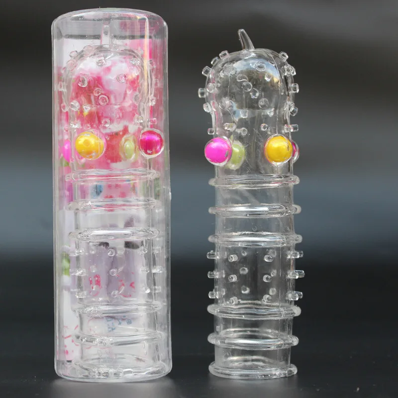 Crystal Pearl Reusable Delayed Ejaculation Men Dildo Cock Penis Sleeve Extension Enlargement Products