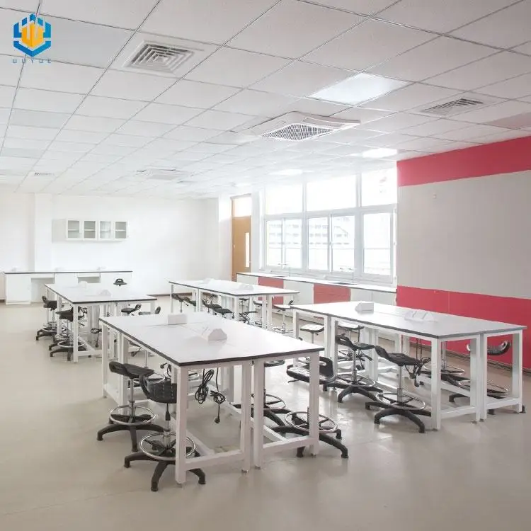 Custom full steel lab bench lab chemical furniture school work benches for sale