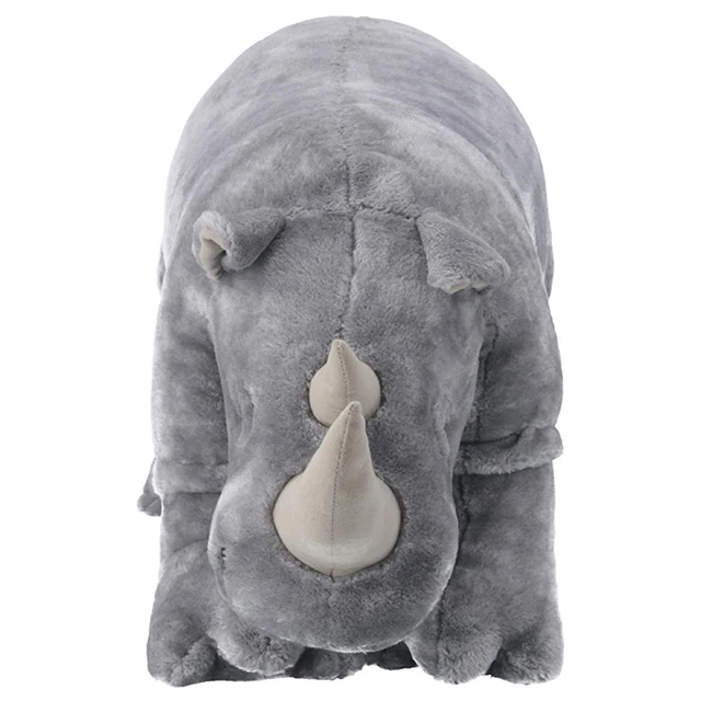 Wholesale Stuff  Free Sample Rhino Red Green Stuffed Wild Shape Toys Magnet Lifelike Grey Plush Gray Giant Blue Animal Rhinocero