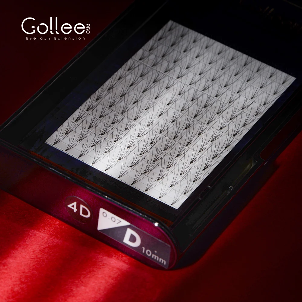 Gollee Brand Flat 3D Silk Lashes Private Label Eyelash Lightweight Less Glue Volume Flare Eyelash  Extension