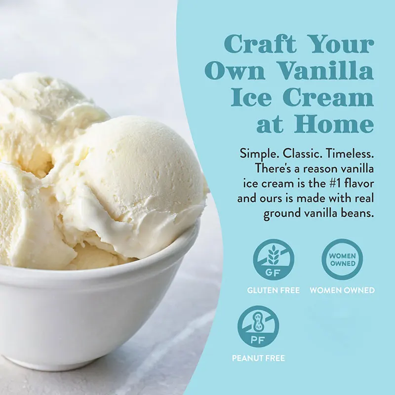 Dry Mix for Milk Ice Cream with Vanilla Flavor Low Sugar 1 Kg/ Soft Powder Milkshake