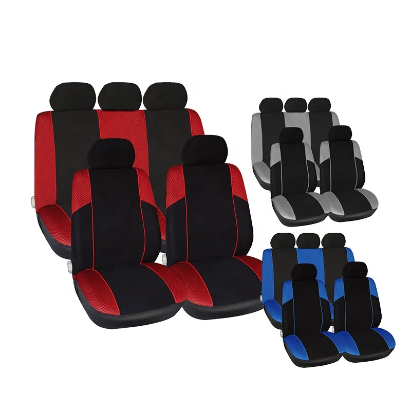 TIROL 100% Breathable mesh Airbag Compatible car seat cover universal set black and red