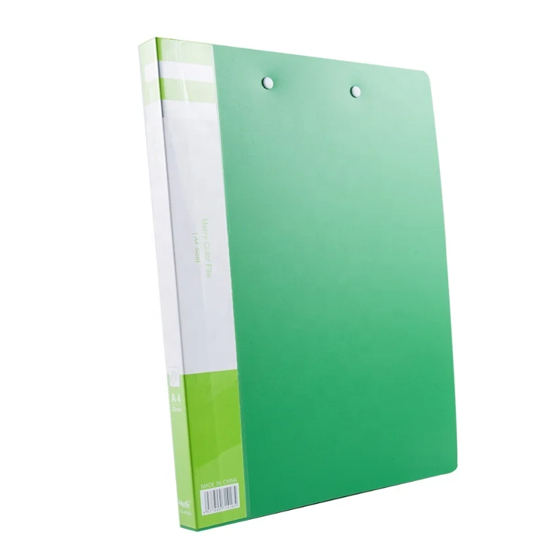 Customized Office Files Clipboard Colorful PP Plastic Two Clamp Binder