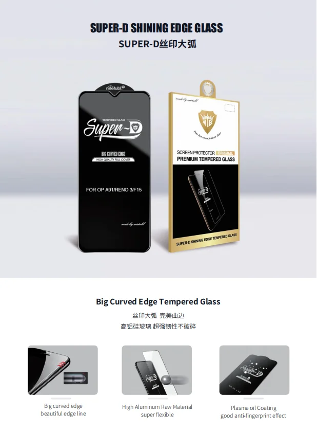 Super-D SHINING Big Curved EDGE for SAM A11/M11 HUAWEI P40 MOBILE accessory Premium tempered glass screen protector