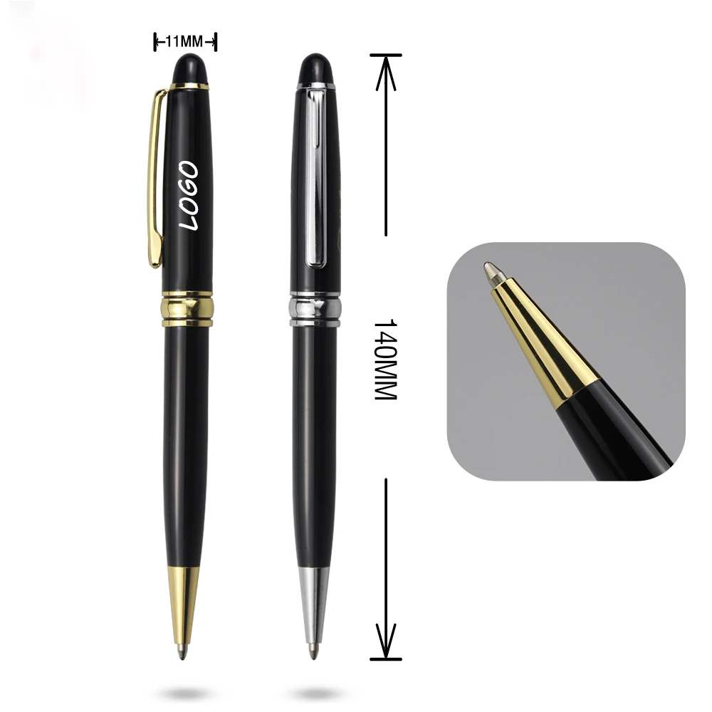 Best Writing Twist Classic Promotional Business gift Ball Point Pen Heavy Advertising Personalized Metal Pens With Custom Logo